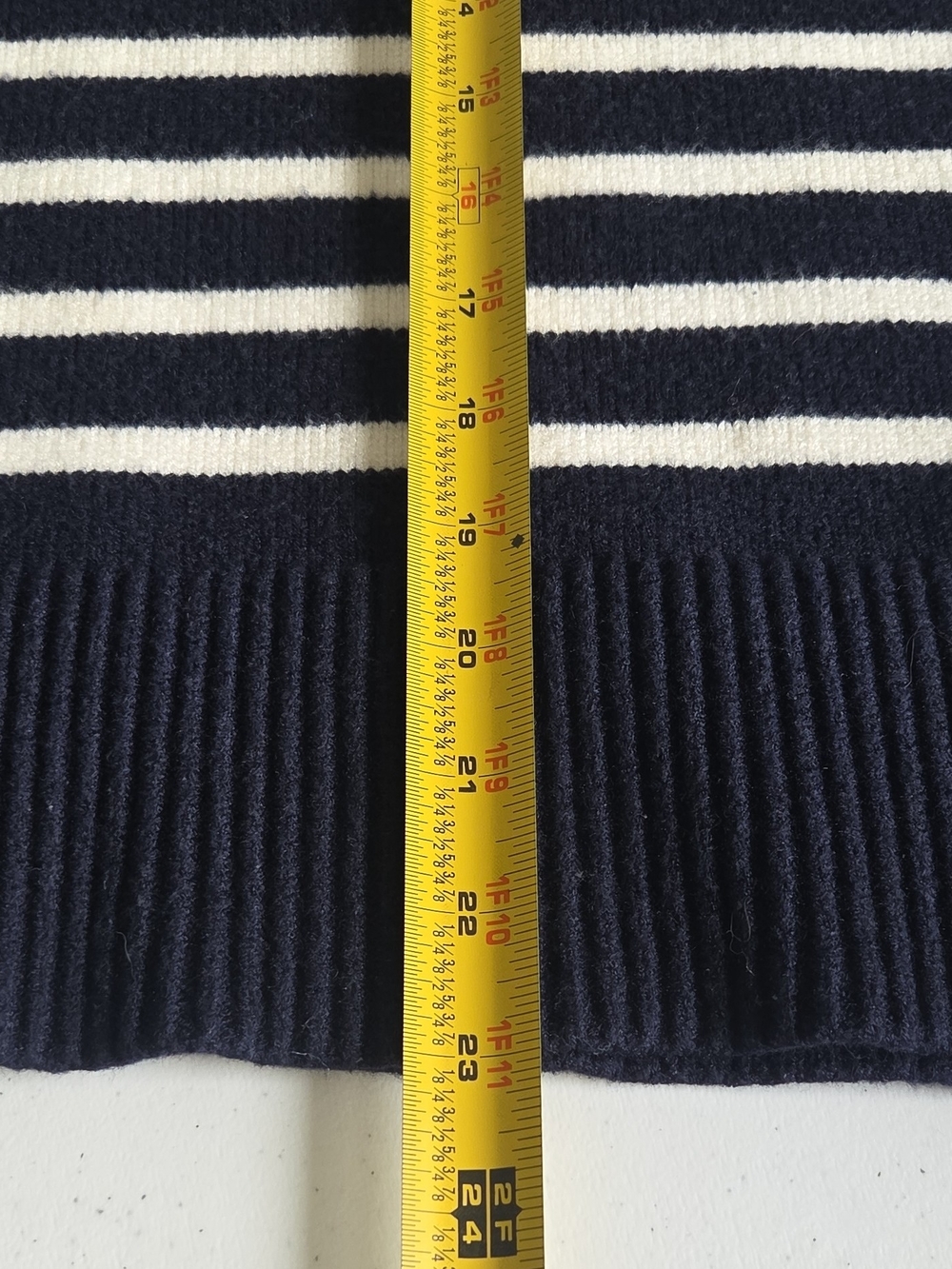 Philosophy Navy and White Striped Crewneck Sweater XL Coastal Nautical Preppy - Picture 8 of 8